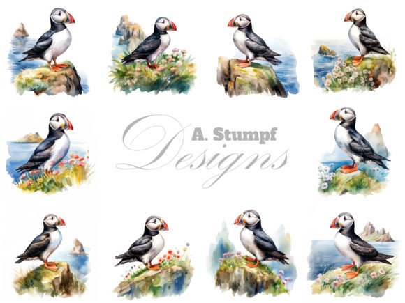 Download Atlantic Puffin Watercolor Bird Clipart - Watercolor Collection