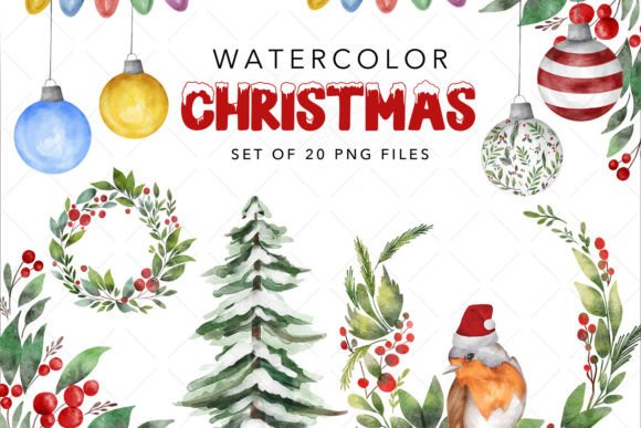 Download Christmas Watercolor Cliparts - Watercolor Collection