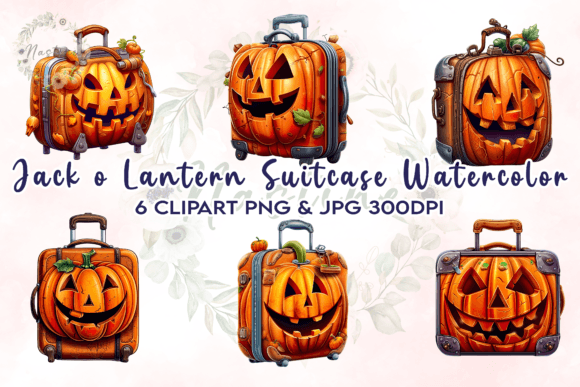 Download Jack O Lantern Suitcase Watercolor - Watercolor Collection