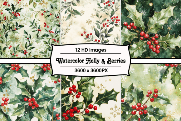Download Watercolor Holly and Berries - Watercolor Collection