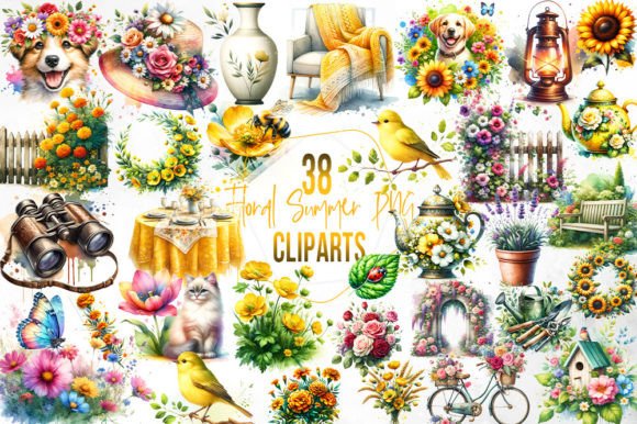 Download Watercolor Floral Summer Clipart Bundle - Watercolor Collection