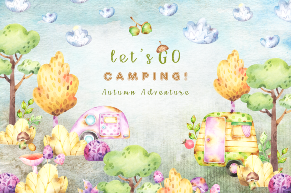 Download Camping Autumn Adventure Watercolor Clipart Collection - Watercolor Collection