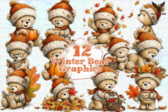 Download Watercolor Winter Bear Graphics PNG - Watercolor Collection