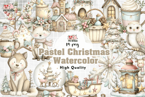 Download Pastel Christmas Watercolor PNG - Watercolor Collection