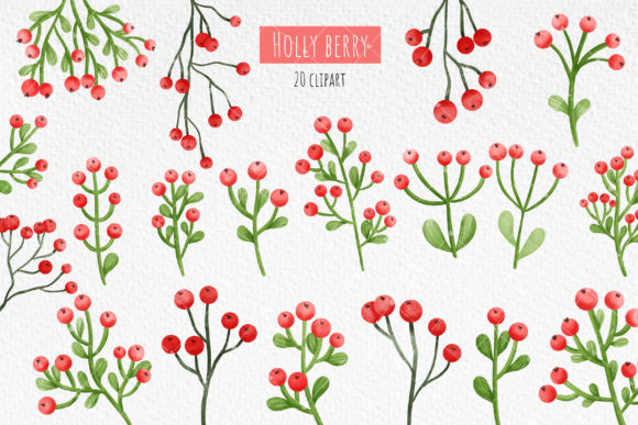 Download Watercolor Holly Berries - Watercolor Collection