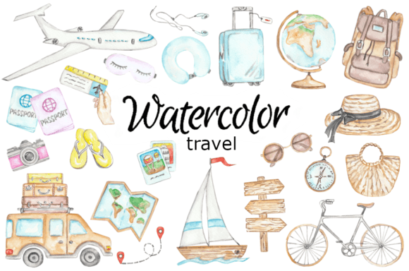 Download Travel Watercolor Clipart - Watercolor Collection