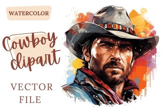Download Cowboy Watercolor Clipart Vector - Watercolor Collection