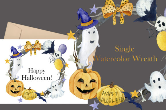Download Halloween Watercolor Wreath - Watercolor Collection