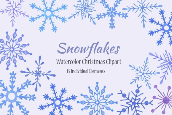 Download Snowflakes Watercolor Winter Clipart - Watercolor Collection