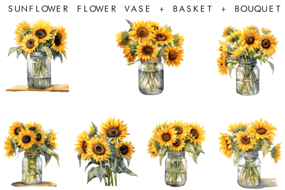 Download Watercolor Sunflower Flower Vase  Clipat - Watercolor Collection