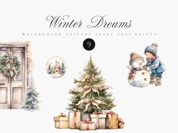 Download Watercolor Winter Clipart Christmas Set - Watercolor Collection