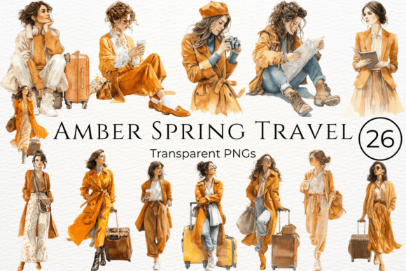 Download Amber Spring Travel Watercolor Clipart - Watercolor Collection