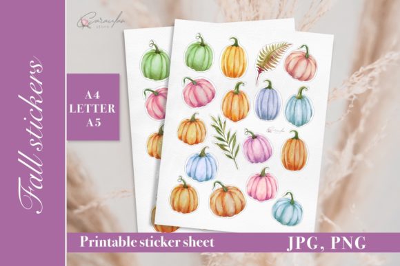 Download Pumpkins Stickers, Watercolor Stickers - Watercolor Collection