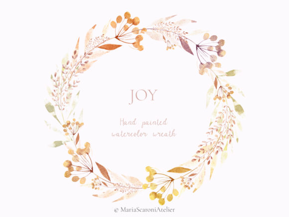Download JOY Hand Painted Watercolor Wreath - Watercolor Collection