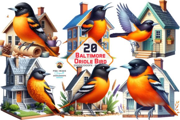 Download Watercolor Baltimore Oriole Bird Clipart - Watercolor Collection