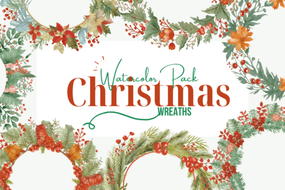 Download Christmas Wreaths Watercolor Pack - Watercolor Collection