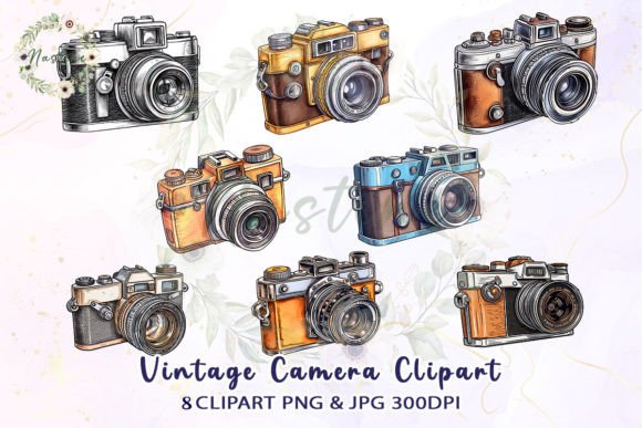 Download Vintage Camera Watercolor Clipart - Watercolor Collection