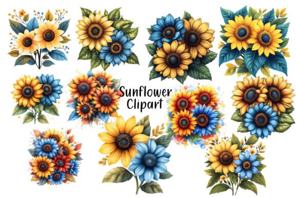 Download Cute Watercolor Sunflower Bouquet - Watercolor Collection