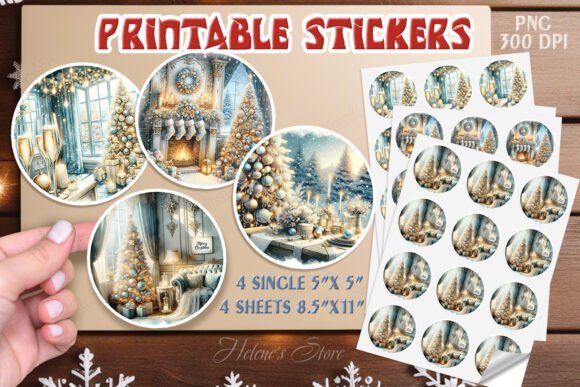 Download Christmas Watercolor Stickers Printable - Watercolor Collection