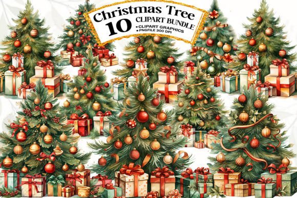 Download Watercolor Christmas Tree Clipart - Watercolor Collection