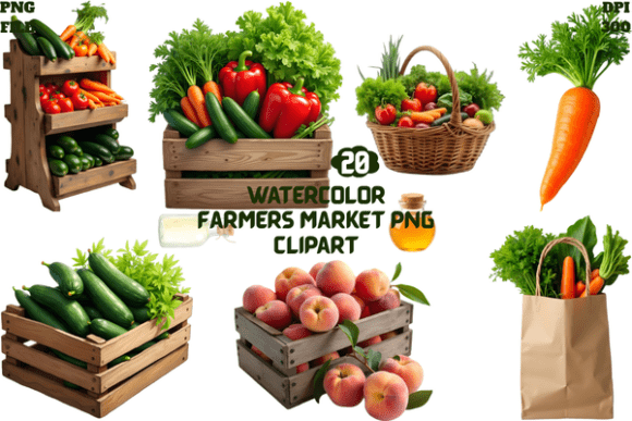 Download Watercolor Farmers Market PNG Clipart - Watercolor Collection