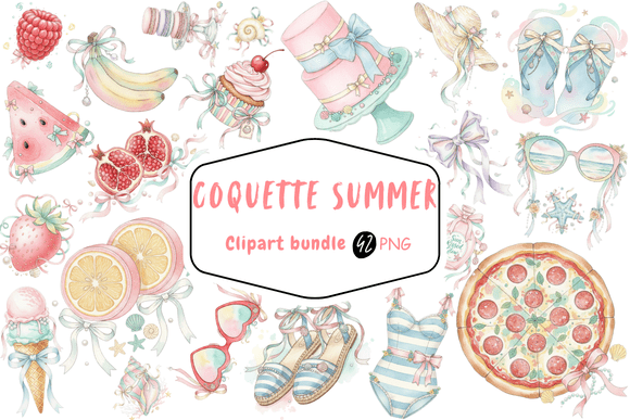Download Coquette Summer Watercolor Clipart PNG - Watercolor Collection