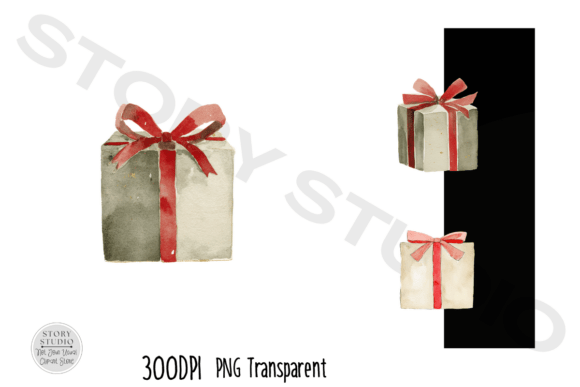 Download Festive Watercolor Gift Box Presents Set - Watercolor Collection