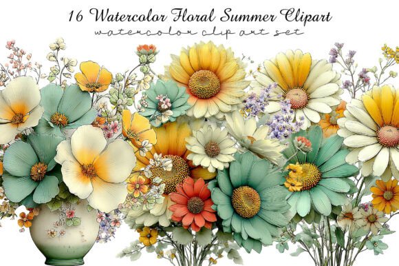 Download Watercolor Floral Summer Clipart - Watercolor Collection