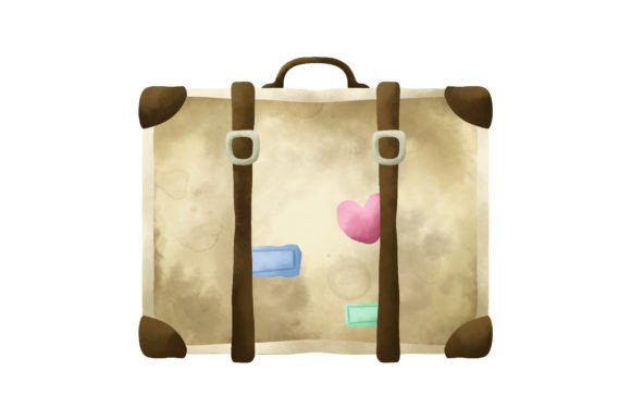 Download Vintage Suitcase Watercolor - Watercolor Collection