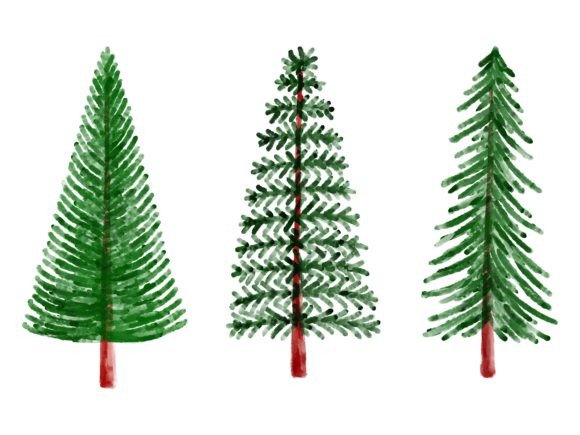 Download Christmas Watercolor Pine Tree - Watercolor Collection