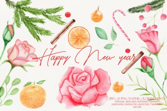 Download New Year, Christmas Watercolor Clipart - Watercolor Collection