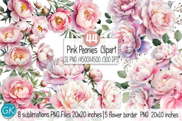 Download Watercolor Blush Peonies Flowers Clipart - Watercolor Collection