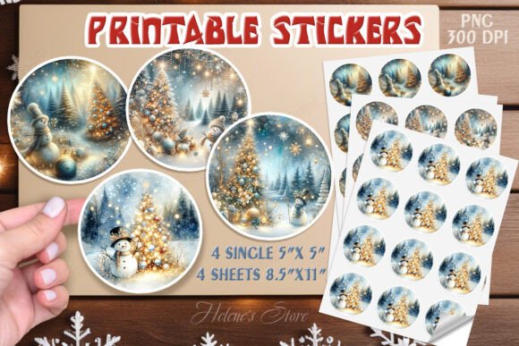 Download Christmas Watercolor Stickers Printable - Watercolor Collection