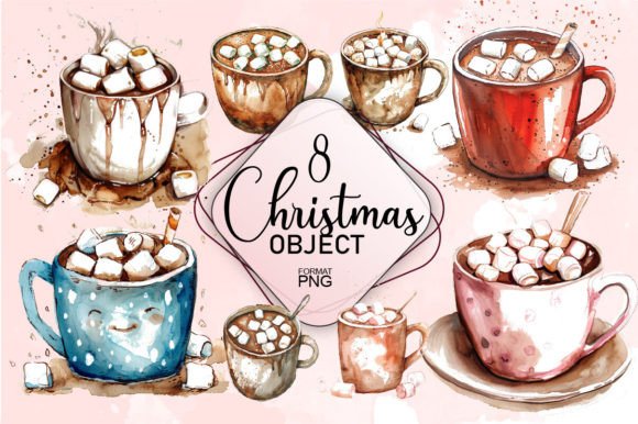 Download Watercolor Christmas Cup Pack PNG - Watercolor Collection