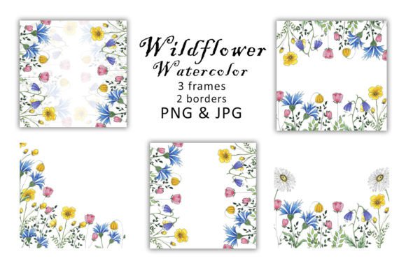 Download Watercolor Frames Clipart Wildflower PNG - Watercolor Collection
