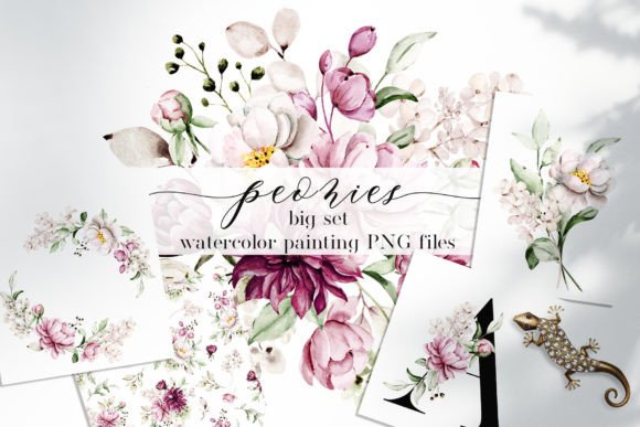 Download Peonies Watercolor Set - Watercolor Collection
