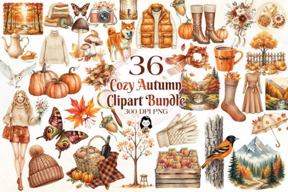 Download Cozy Fall Autumn Watercolor Clipart - Watercolor Collection