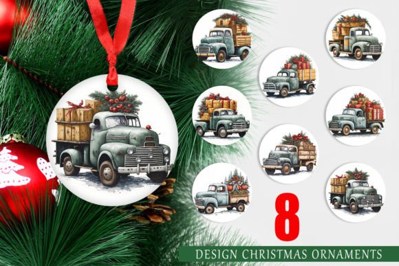 Download Christmas Ornament Watercolor Pickup Tru - Watercolor Collection