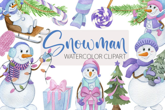 Download Snowman Watercolor Winter Clipart - Watercolor Collection