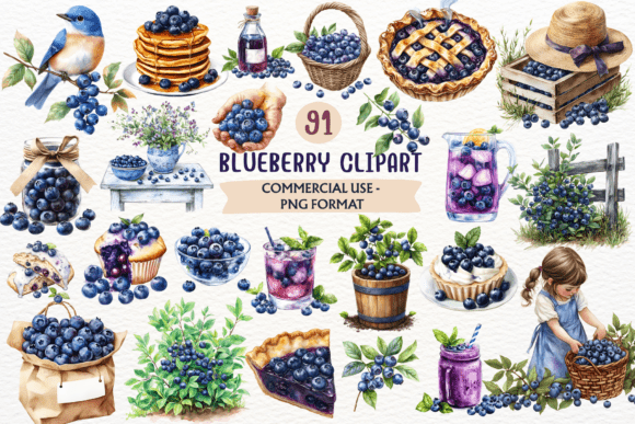 Download Watercolor Blueberry PNG Berry Clipart - Watercolor Collection