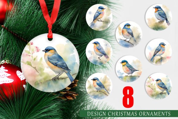 Download Christmas Ornament Watercolor Birds - Watercolor Collection