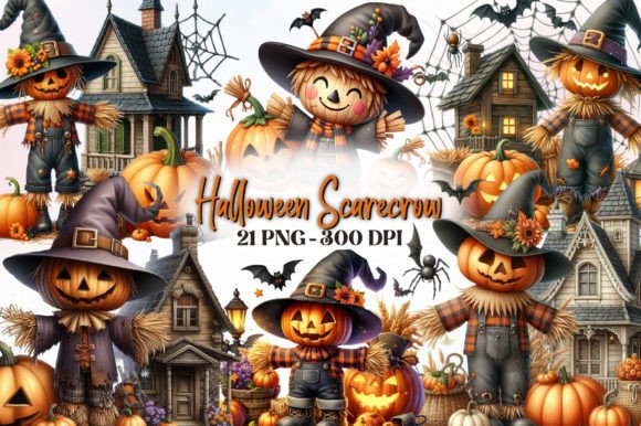 Download Halloween Scarecrow Watercolor Clipart - Watercolor Collection