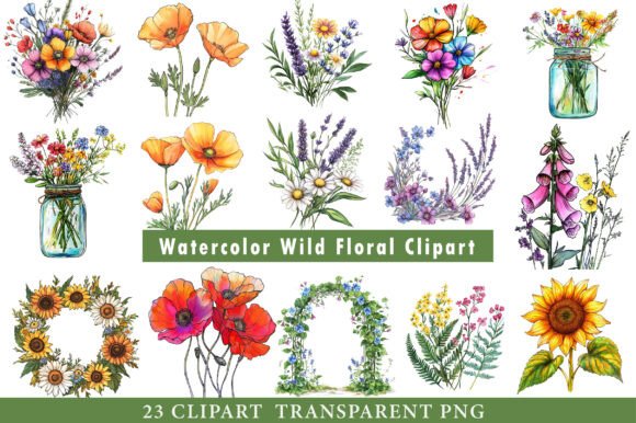 Download Watercolor Wild Floral Clipart - Watercolor Collection