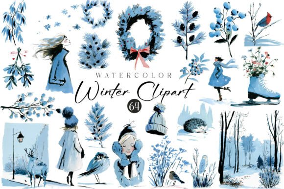 Download Watercolor Winter Clipart Collection - Watercolor Collection
