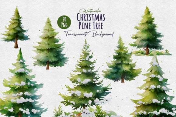 Download Watercolor Christmas Pine Tree Clipart - Watercolor Collection