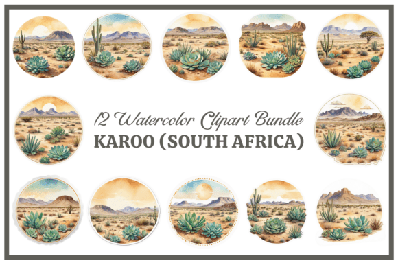 Download Karoo Grasslands Watercolor Clipart Pack - Watercolor Collection