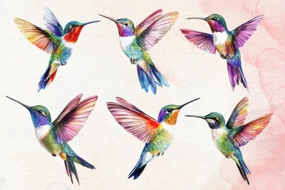 Download Watercolor Hummingbird Clipart Bundle - Watercolor Collection