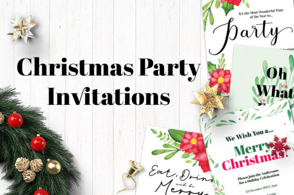 Download Watercolor Christmas Party Invitations - Watercolor Collection