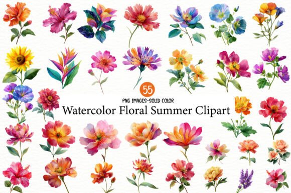 Download Watercolor Floral Summer Clipart - Watercolor Collection