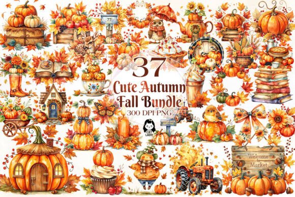 Download Watercolor Cute Autumn Fall Clipart - Watercolor Collection